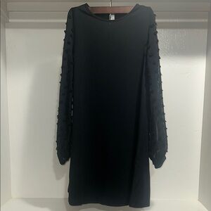 Black Ribbed Asymmetrical Sheath Dress